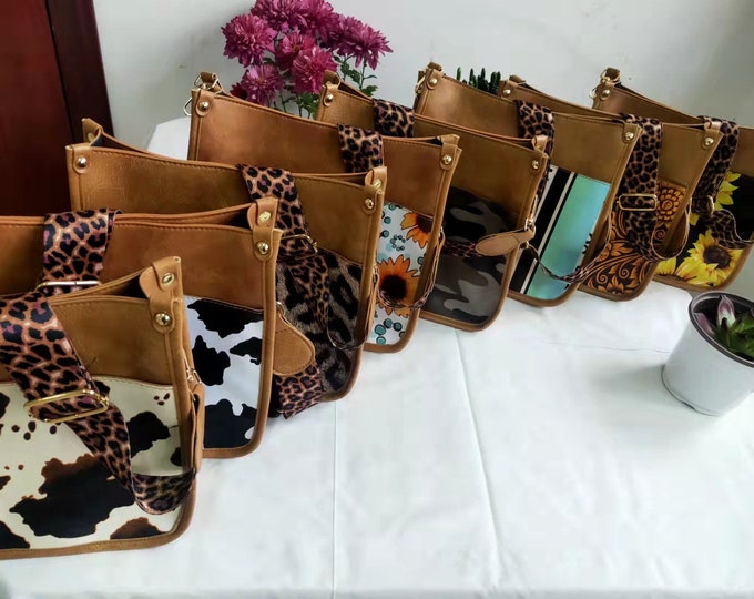 Guitar Strap Crossbody Cow Purse Leopard Purse Vegan Leather Etsy