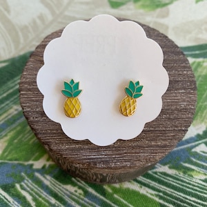 Pineapple Stud Earrings Enamel