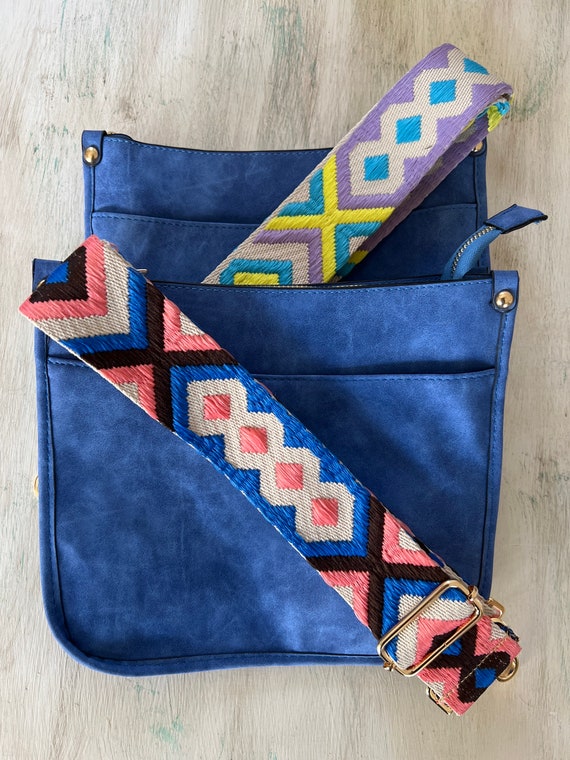 Blue Crossbody Guitar Strap Crossbody Comes With 2 Straps. Etsy