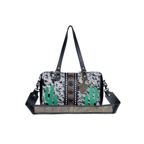 Myra Bag Succulent Duffle Bag Cowhide 