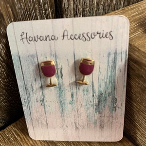 Wine Glass Stud Earrings