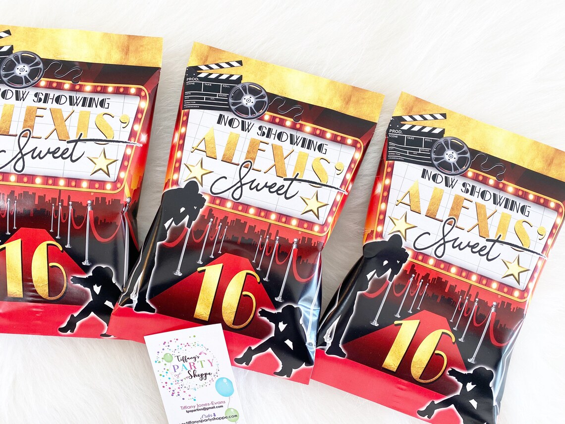 Custom Red Carpet Inspired Chip Bag Hollywood Chip Bag Movie Etsy