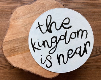 the kingdom is near painted vinyl record | Christian wall decor | acrylic painted records | Christian painted records