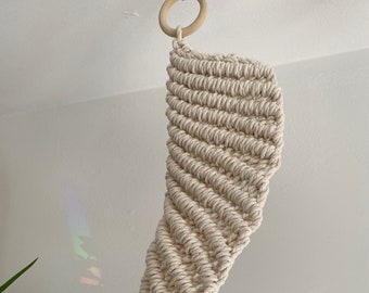 WAVE | Large Macrame Single Plant Hanger | Low-Waste Fiber Art Home Decor | Toronto Canada | Fun With Fibers