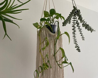 CASCADE | Macrame Single Plant Hanger | Low-Waste Fiber Art Home Decor | Toronto Canada | Fun With Fibers