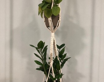 SUNSTONE Macrame Double Plant Hanger | Low-Waste Fiber Art Home Decor | Toronto Canada | Fun With Fibers