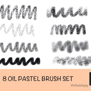 8 Oil Pastel Procreate Brush Set｜Textured Brush