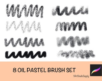 8 Oil Pastel Procreate Brush Set｜Textured Brush