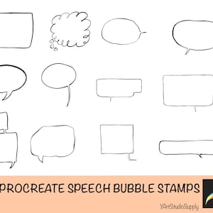26 Sprechblasen Procreate Stempel Set|Procreate Brush Set