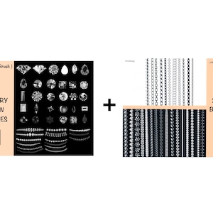 27 Chain +  45 Jewelry Gem Procreate Brush Set Bundle, Gemstone Chain, and Metal Chains