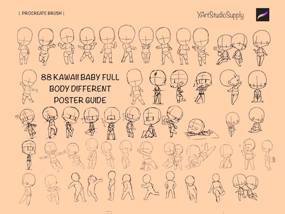 Procreate Chibi Base Chibi Pose Anime Chibi Stamp Guide Chibi Reference  Chibi Doll Procreate Pose Female Character Template P2U Base -  Norway