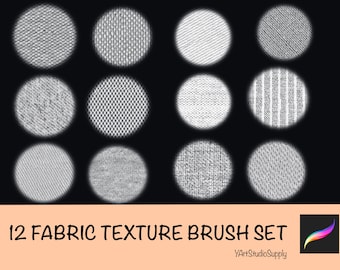 12 Fabric Texture Procreate Brush Set｜Fashion Fabric Pattern