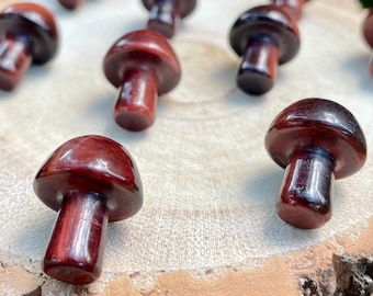 Mini crystal mushroom red tiger's eye ~ carved crystal toadstool, cute mushroom decor, magic mushroom, mushroom decoration, hippie crystals