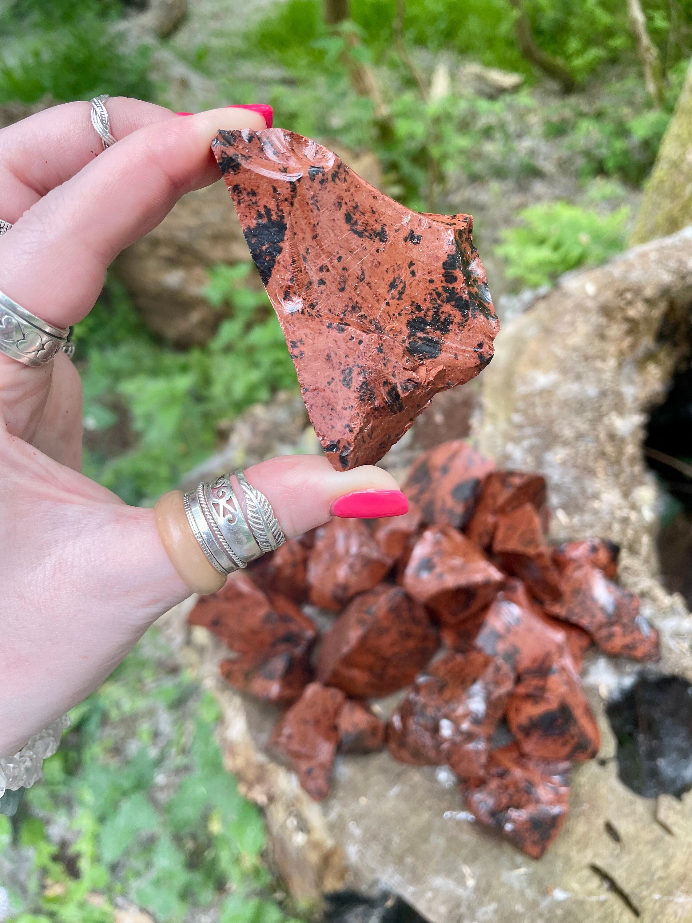 Mahogany Obsidan Natural Raw Crystal Rough Crystal Piece Red