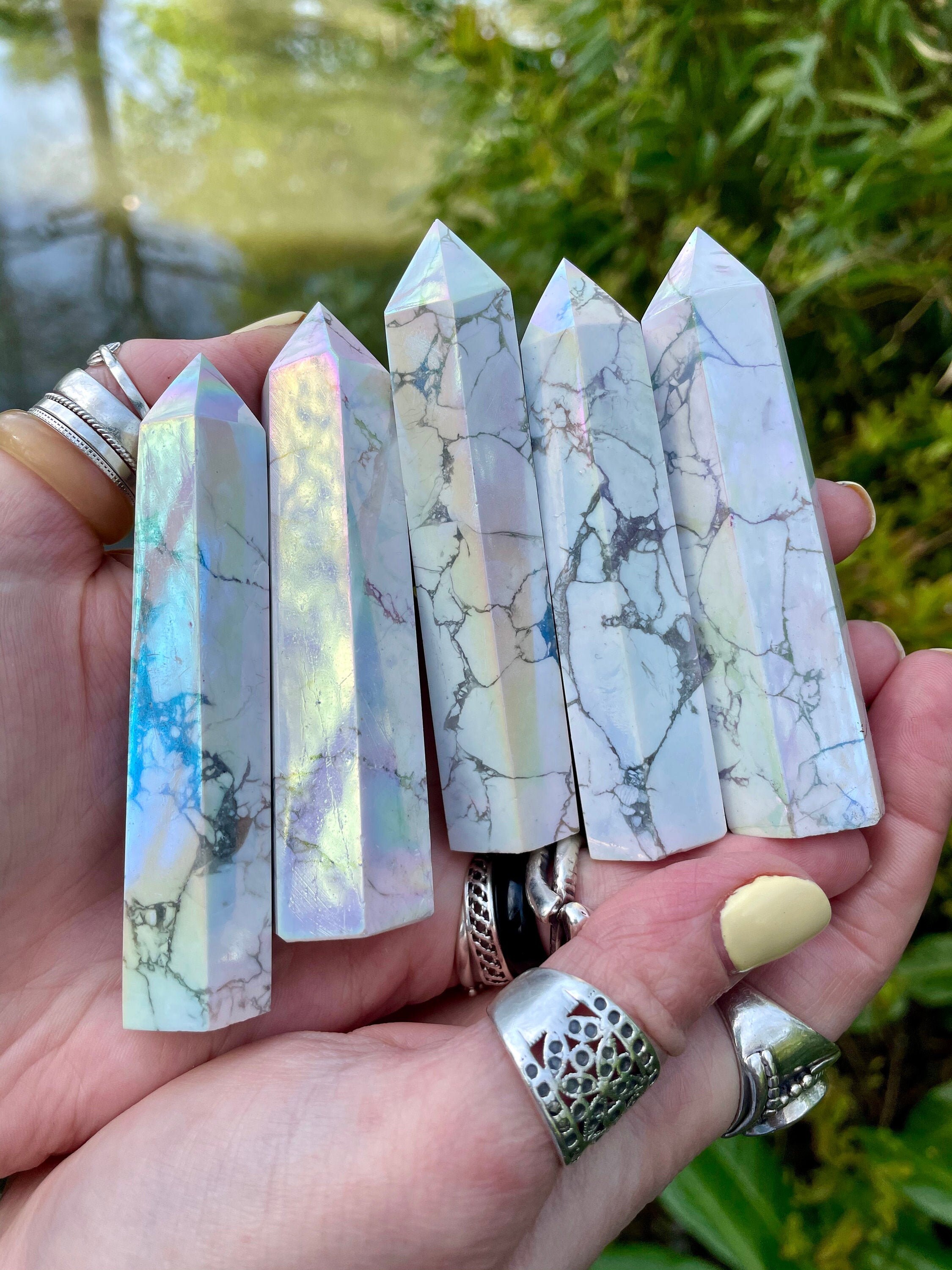 Angel Aura Howlite Towers Angel Aura Howlite Towers