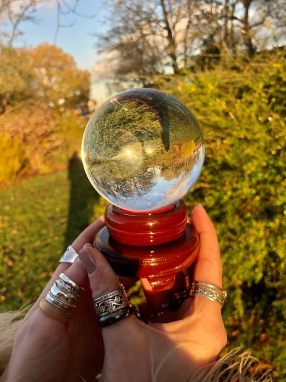 Bola de cristal con base de madera, regalo de adivina, bola de cristal  grande, tarotista, médium psíquico, regalo de bruja, adivinación, -   México