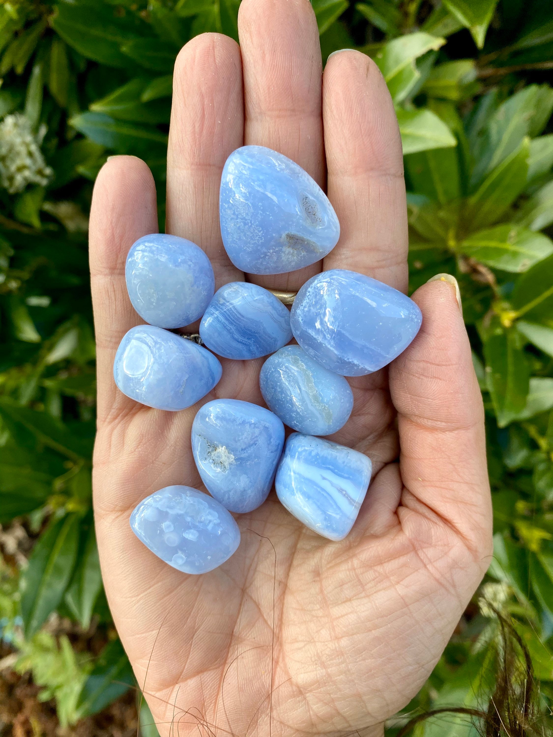 Natural Blue Lace Agate Tumbled Stone Etsy