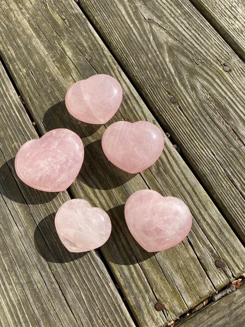 Large Pink Rose Quartz Polished Heart Shaped Natural Stone - Etsy