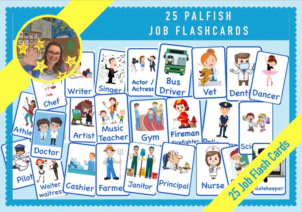 25 Job Flashcards for Your ESL Classroom Perfect for Palfish Etsy