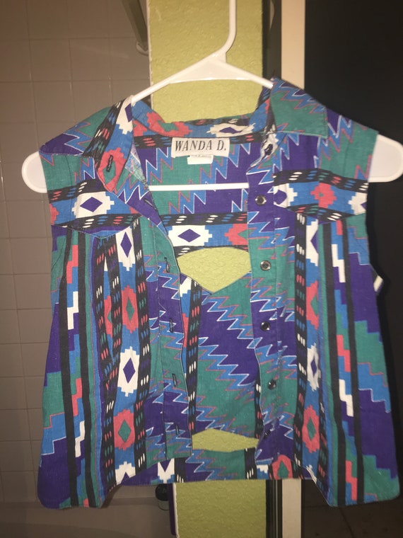 Vintage Cropped Vest with Cut-Outs