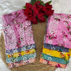 Kurta/Kurti in cotone lavorato a mano in stile dritto per donna Chikankari Kurta, set da 2 pezzi in stile palazo, pantaloni