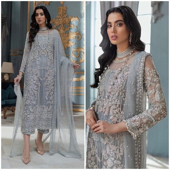 Beautiful Pakistani Gown Dress with Gharara Latest Online – Nameera by  Farooq