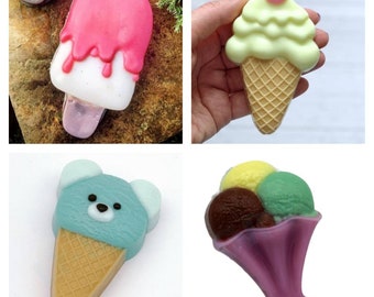 Molde de silicona para cono de helado, diseño de paleta, patrón de bordado, moldes de resina para velas de jabón, moldes de arcilla, imanes