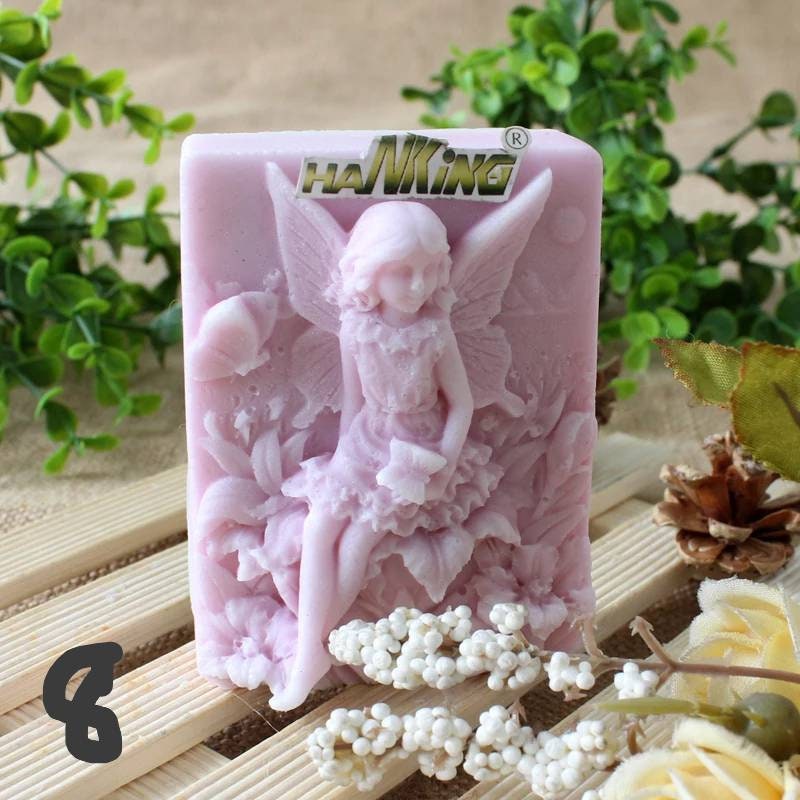 Molde De Silicona Para Hacer Jabones Con Forma De Hadas Y Ángeles - 2 Piezas, Resistente Al Calor, Fácil Desmolde ¡Ideal Para Manualidades!