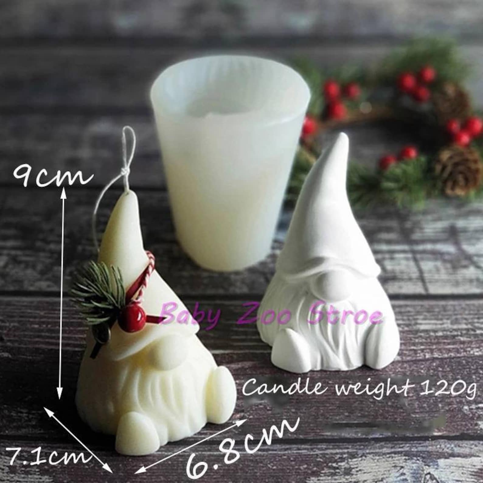 3d Cute Garden Gnome Soap Mold Candle Mould Silicone Melt and Etsy