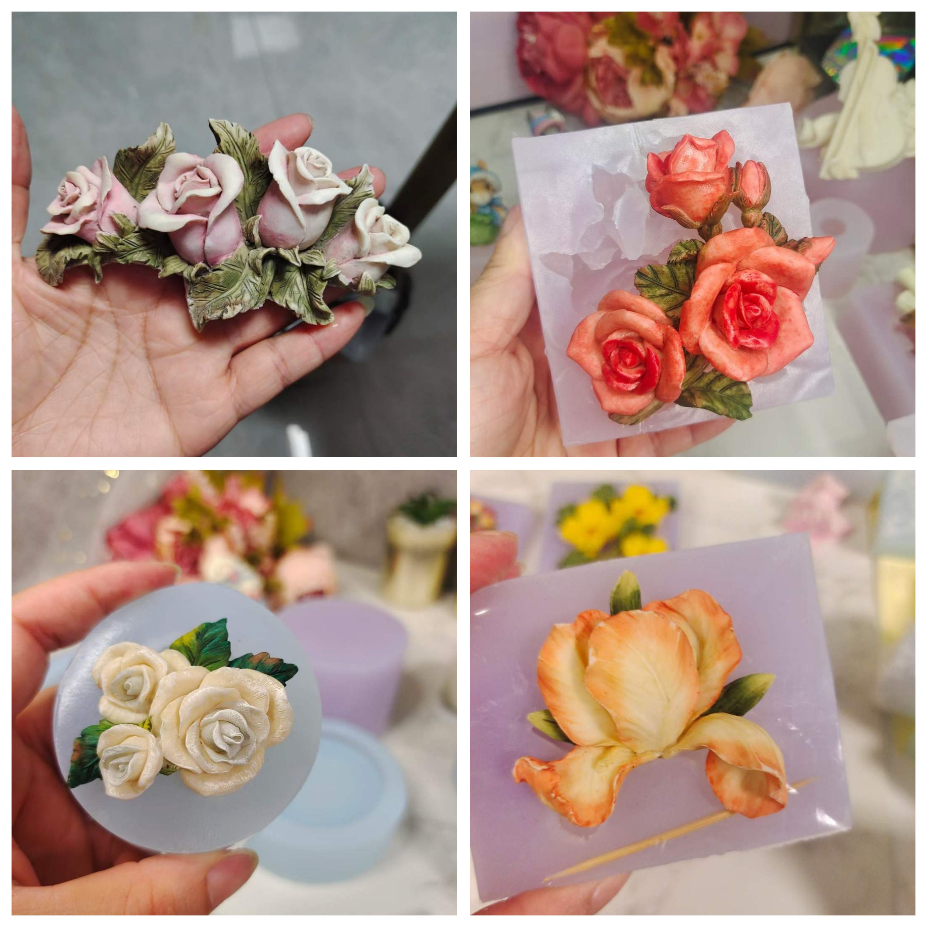 Silikonform Mit 9 Blumen-Mulden – Für Seife, Kerzen, Schokolade & Harz, Lebensmittelecht, Hitzebeständig & Flexibel