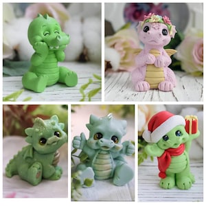 Lindo molde de dragón con alas de bebé en 3D, molde para jabón, vela, arcilla de hormigón, resina, suministros para manualidades, jabones, imanes para hacer animales