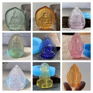 Small embed size Peaceful reclining Buddha lotus yin yang spiritual meditation rekhi mold mould silicone  resin clay yoga jewelry pendant