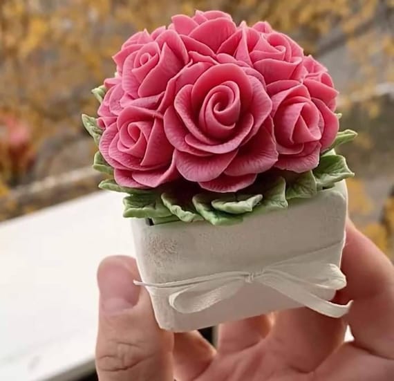 Flower Bouquet Candle Mold - 3D Rose Bouquet Candle Molds