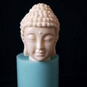 3d large Buddha head Buddhism spiritual meditation rekhi mold mould silicone soap candle resin melt and pour polymer clay magnets