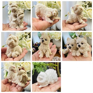 3d sitting dog dogs puppies home baby cute pet animal silicone mold mould soap candle resin craft supplies melt and pour cp hp soaps