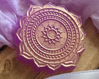 oriental pattern sun goddess  mandala art embroidery mold mould silicone soap candle resin melt and pour polymer clay magnets  gift ideas