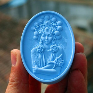 Oval Tribal Prinzessin Königin Königin Nuwa Göttin Thema Design Form Stickdatei Seife Kerze Harz Formen Silikonform Ton Magnete