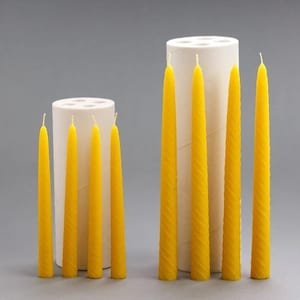 Romantic daily 4 cavity candle silicone mold tapers tapper candles beeswax mould aromatherapy