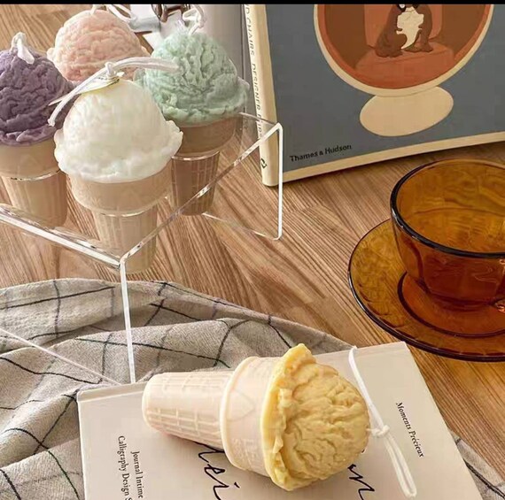 Ice Cream Cone Candle Silicone Mold - 3D Dessert Mold For Candles, Resin, Soap Making Crafts