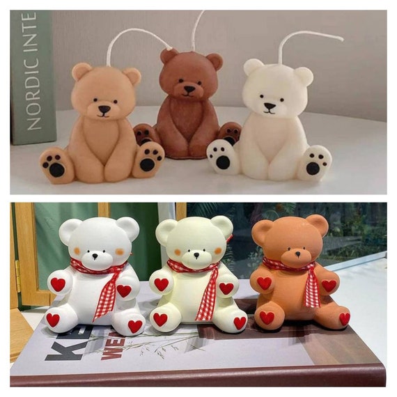 1 PCS 3D Silicone Teddy Bear Mold, Bear Ice Mold, Candle Mold Soap