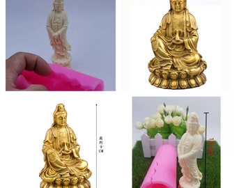 3d Peaceful  Buddha lotus Buddhism spiritual meditation rekhi mold mould silicone soap candle resin clay yoga meditation concrete