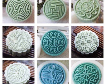 Moon cake  round shape design mold embroidery pattern soap candle resin molds mould silicone mold clay magnets