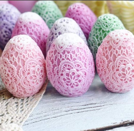 Lace Easter Egg Shape Soap Mold Candle Mould Silicone Melt and Etsy