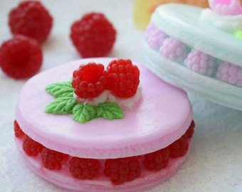 french macaroon macaron with mulberry raspberry mold mould pastry sweets silicone candle soap food pastry  baking  mp cp melt and pour