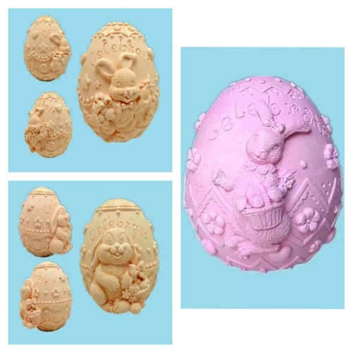 Cute Rabbit Theme Easter Egg Bunny Mold Soap Candle Resin Etsy