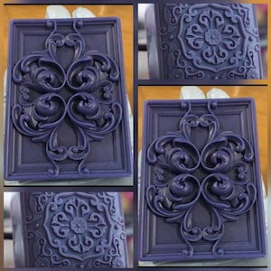 royal square rectangular shape design mold embroidery pattern soap candle resin molds mould silicone mold clay magnets