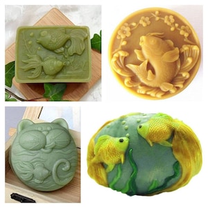 Grumpy Cat and Sea fish aquarium soap candle silicone mold mould christmas melt and pour soap making resin crafting dolphin clay