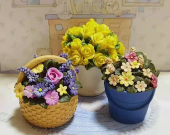 Pequeño y hermoso molde para jabón, molde para velas, molde de silicona para derretir y verter, suministros para manualidades, flores de rosas, bolso artesanal