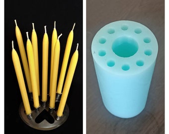 Tiny taper 10 cavity candle silicone mold tapers tapper candles beeswax  Piller cylindrical candle making mold designer mold mould