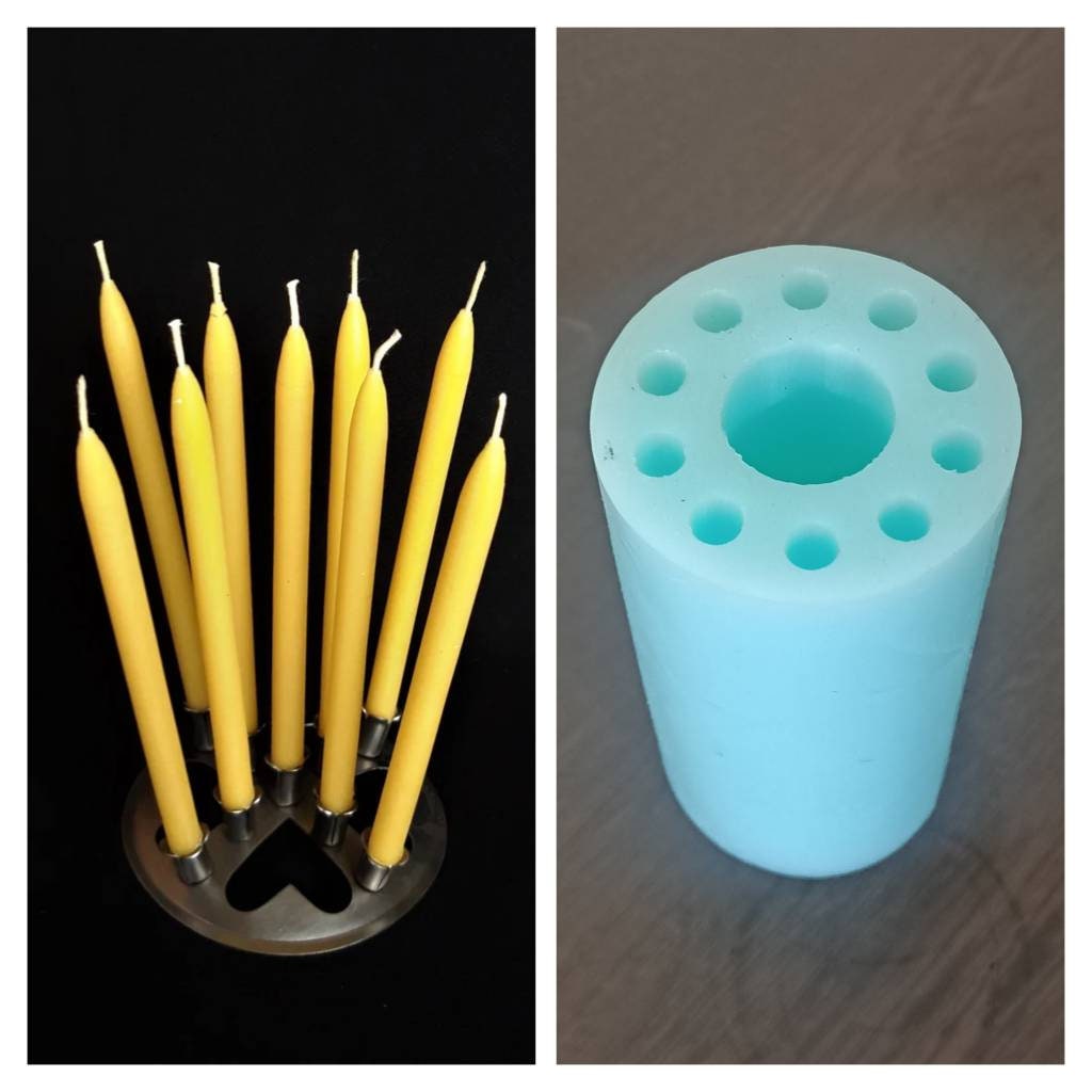 3 5/8” silicone crayon mold - mini taper Mold - birthday candle